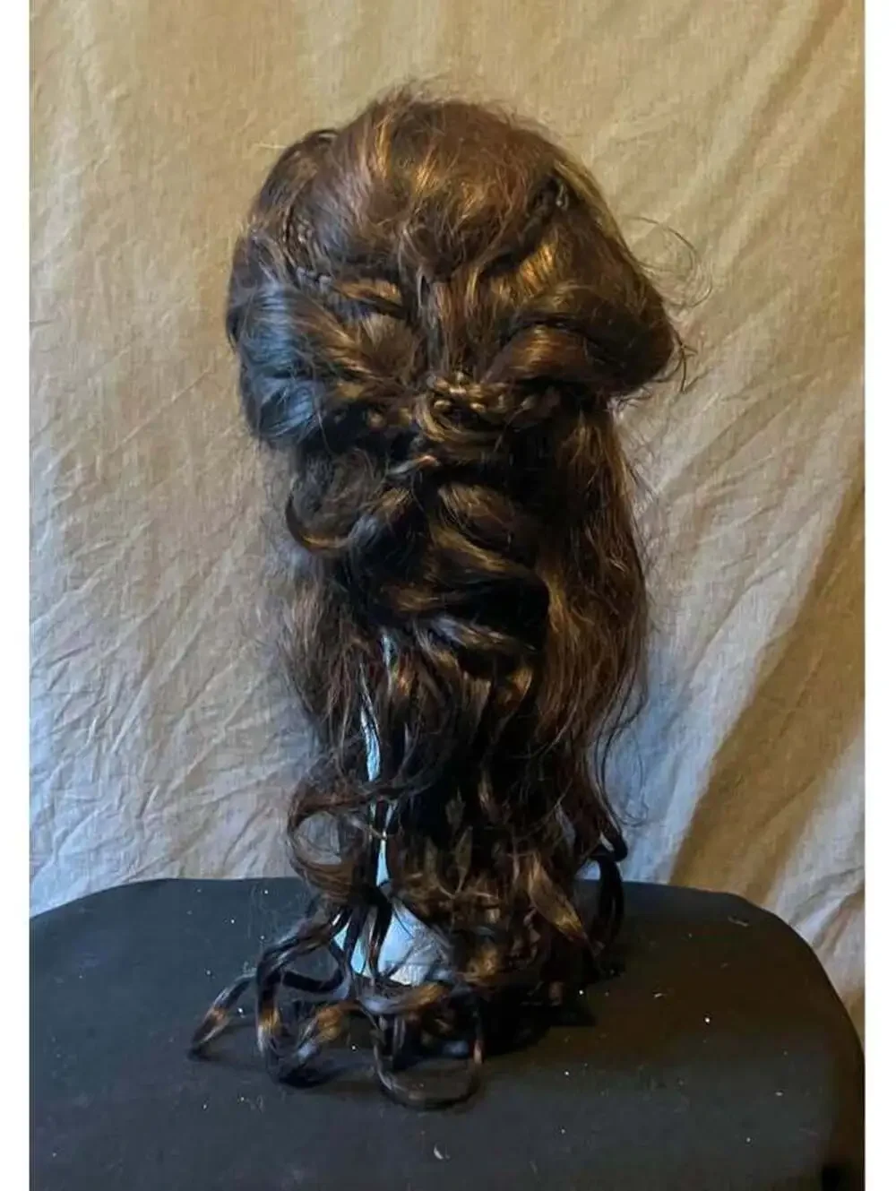 Long Dark Brown Lace Front Styled Wig